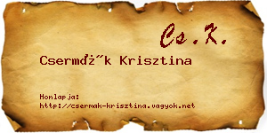 Csermák Krisztina névjegykártya
