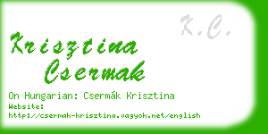krisztina csermak business card