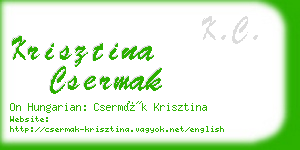 krisztina csermak business card